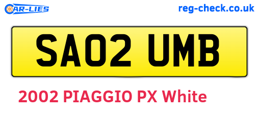 SA02UMB are the vehicle registration plates.