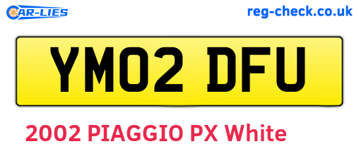 YM02DFU are the vehicle registration plates.