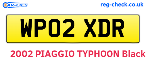 WP02XDR are the vehicle registration plates.