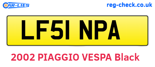 LF51NPA are the vehicle registration plates.