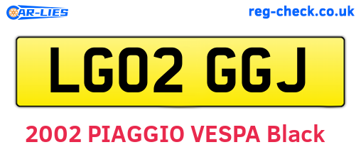 LG02GGJ are the vehicle registration plates.