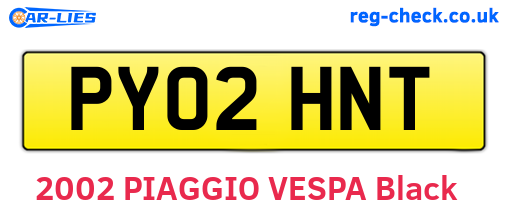 PY02HNT are the vehicle registration plates.