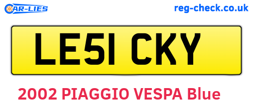 LE51CKY are the vehicle registration plates.