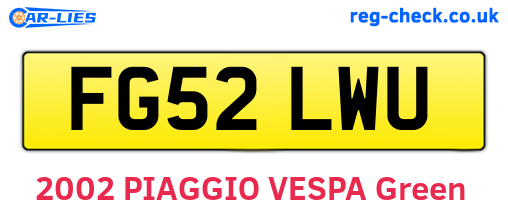 FG52LWU are the vehicle registration plates.