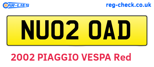 NU02OAD are the vehicle registration plates.