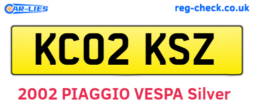 KC02KSZ are the vehicle registration plates.