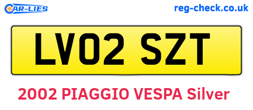 LV02SZT are the vehicle registration plates.