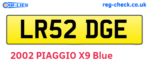 LR52DGE are the vehicle registration plates.