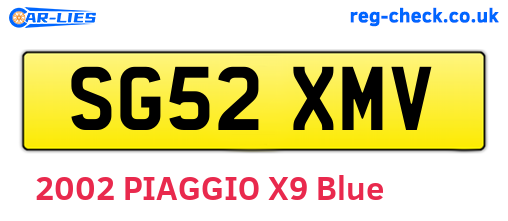 SG52XMV are the vehicle registration plates.
