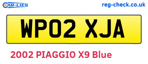 WP02XJA are the vehicle registration plates.