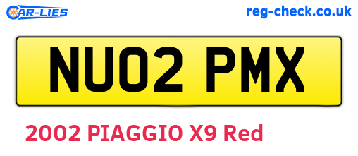 NU02PMX are the vehicle registration plates.