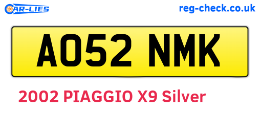 AO52NMK are the vehicle registration plates.