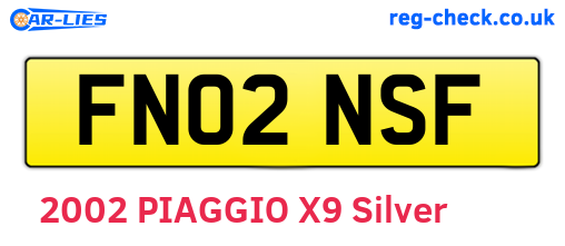 FN02NSF are the vehicle registration plates.