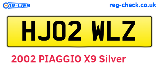 HJ02WLZ are the vehicle registration plates.
