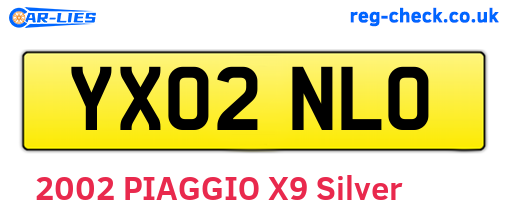 YX02NLO are the vehicle registration plates.