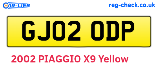 GJ02ODP are the vehicle registration plates.