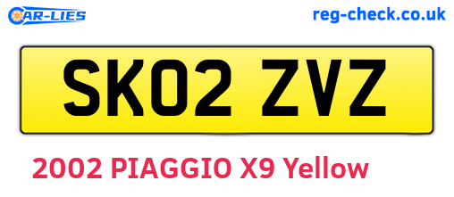 SK02ZVZ are the vehicle registration plates.