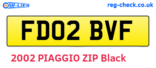 FD02BVF are the vehicle registration plates.