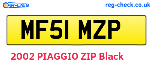 MF51MZP are the vehicle registration plates.
