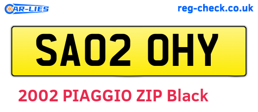 SA02OHY are the vehicle registration plates.