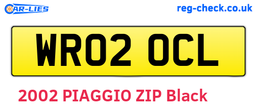 WR02OCL are the vehicle registration plates.