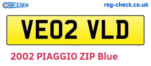 VE02VLD are the vehicle registration plates.