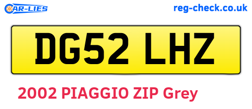 DG52LHZ are the vehicle registration plates.