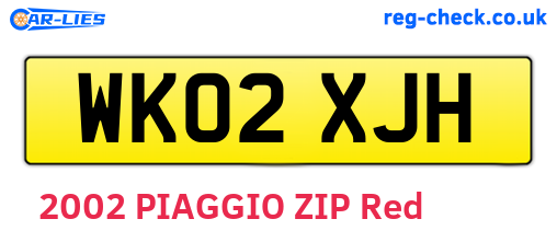 WK02XJH are the vehicle registration plates.