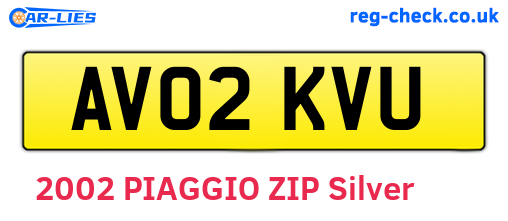 AV02KVU are the vehicle registration plates.