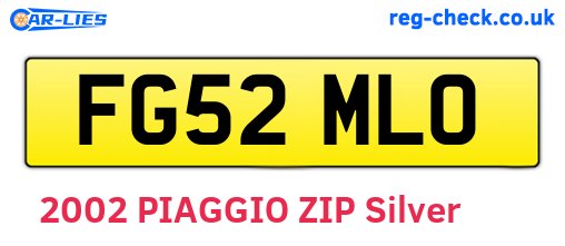 FG52MLO are the vehicle registration plates.