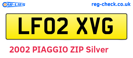 LF02XVG are the vehicle registration plates.