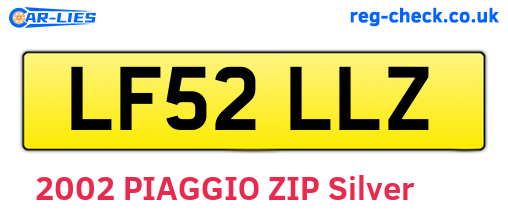 LF52LLZ are the vehicle registration plates.
