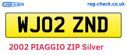 WJ02ZND are the vehicle registration plates.