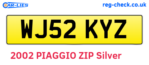 WJ52KYZ are the vehicle registration plates.