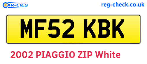 MF52KBK are the vehicle registration plates.