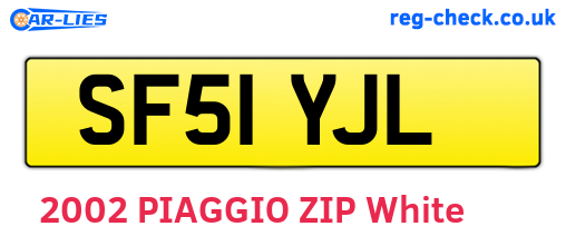 SF51YJL are the vehicle registration plates.
