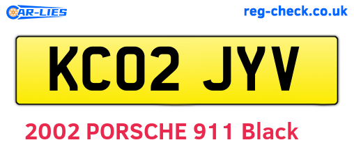 KC02JYV are the vehicle registration plates.