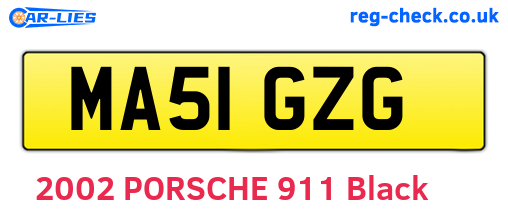 MA51GZG are the vehicle registration plates.