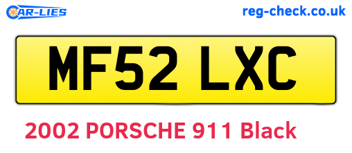 MF52LXC are the vehicle registration plates.