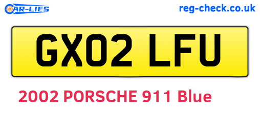 GX02LFU are the vehicle registration plates.
