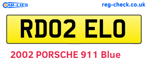 RD02ELO are the vehicle registration plates.