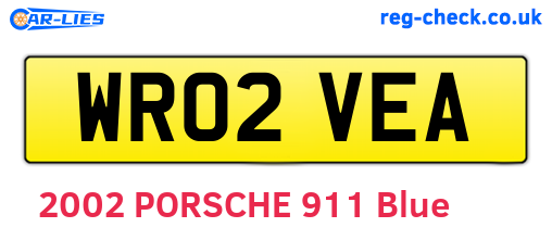 WR02VEA are the vehicle registration plates.