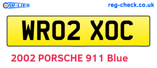 WR02XOC are the vehicle registration plates.