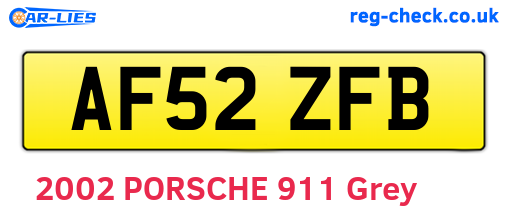 AF52ZFB are the vehicle registration plates.