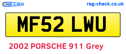 MF52LWU are the vehicle registration plates.