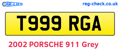 T999RGA are the vehicle registration plates.