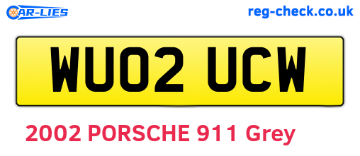 WU02UCW are the vehicle registration plates.
