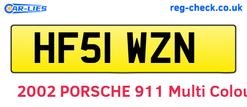 HF51WZN are the vehicle registration plates.