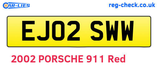 EJ02SWW are the vehicle registration plates.
