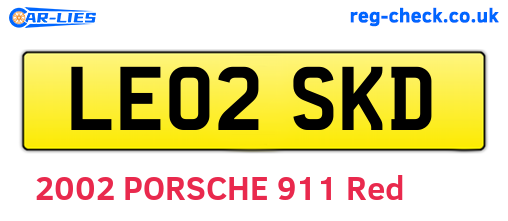 LE02SKD are the vehicle registration plates.